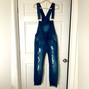 Denim Skinny Overalls